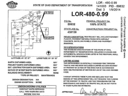 ODOT IR 480 Paving Contract