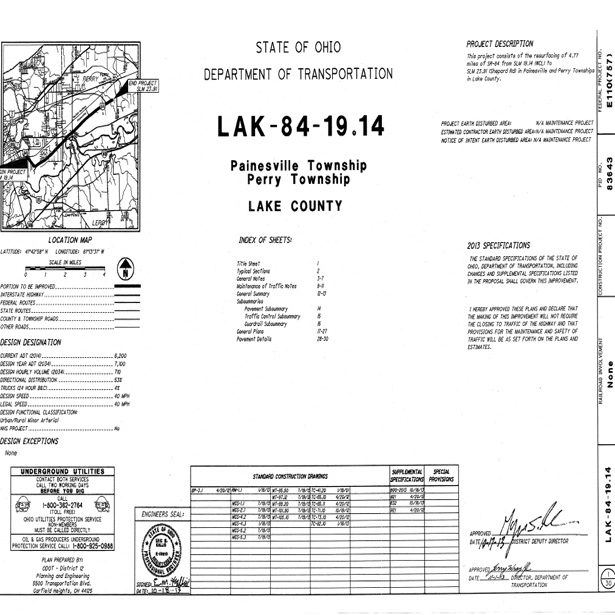 ODOT SR84 Paving Contract